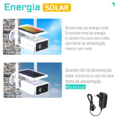 Imagem de Câmera Segurança Wifi Com Placa Solar Prova D'água