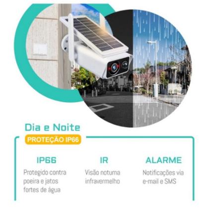 Imagem de Câmera Segurança Wifi Com Placa Solar Prova D'água