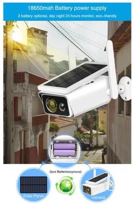 Imagem de Câmera Segurança Wifi Com Placa Solar Prova D'água
