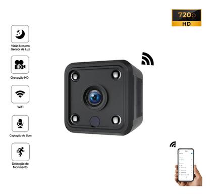 Imagem de Câmera Segurança Wifi Espiã Mini Com Suporte X6 Magnético