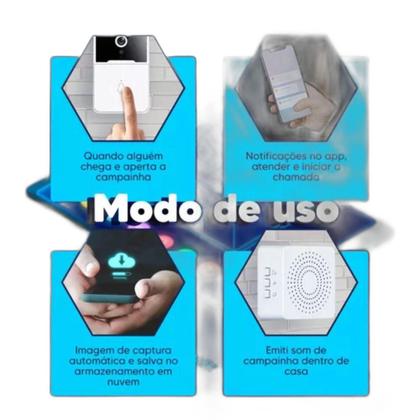 Imagem de Camera Sensor Presença Campainha Visão Noturna Recarregável