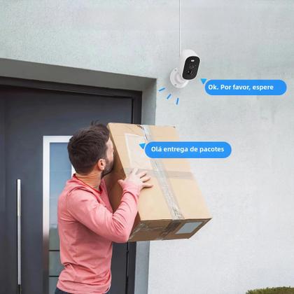 Imagem de Câmera Solar WiFi Externa 1080P Sem Fio Com Bateria, Alarme De Movimento PIR, Áudio Bidirecional E