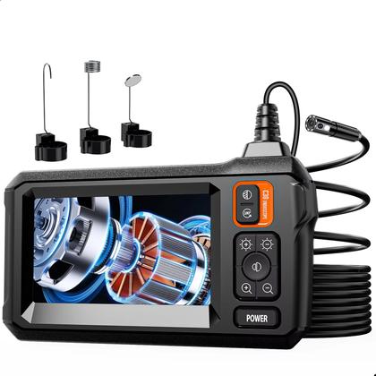 Imagem de Câmera Sonda Endoscópio Inspeção Cabo 5m Tela 2 Lentes HD Diagnóstico Automotivo Prova d'Água M-C55