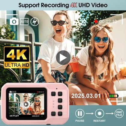 Imagem de Câmera Subaquática Yifecial 4K 64MP à Prova dÁgua até 5 m Rosa