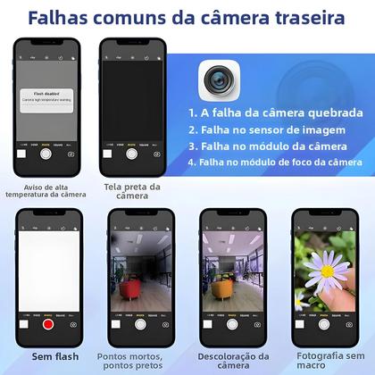 Imagem de Câmera Traseira OEM De Substituição Para iPhone X/XR/XS/XS MAX Com Cabos Flexíveis, Câmera Principal
