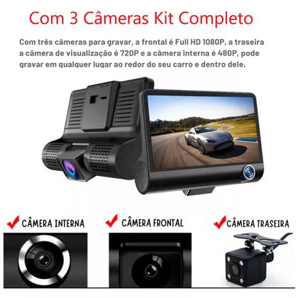Camera Tripla Veicular Interna Externa Ideal Para Uber 99 Taxi Hd - DGM ...