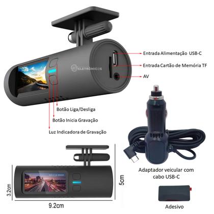 Imagem de Câmera Veicular 2.8K com Lente Ângulo Diagonal 140, Wi-Fi, Loop e Sensor de Colisão KPS138