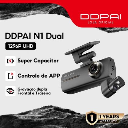 Imagem de Câmera Veicular DDPAI N1 Dual  1296P1080P, WiFi, Visão Noturna e Supercapacitor