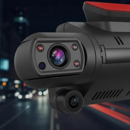 Imagem de Câmera Veicular Dual Full HD com Visão Noturna, Gravação em Loop e Monitoramento Interno, Ideal para Mais Segurança e Controle ao Dirigir