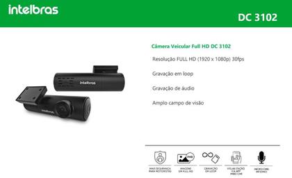 Imagem de Câmera Veicular Smart Full HD com Cartão de Memória MicroSD 32GB DC3102 Intelbras -Preta 