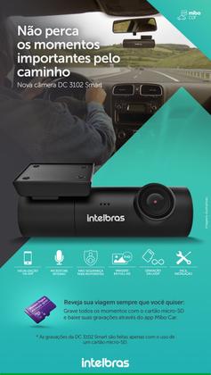 Imagem de Câmera Veicular Smart Full HD com Cartão de Memória MicroSD 32GB DC3102 Intelbras -Preta 