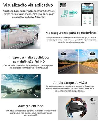 Imagem de Câmera Veicular Smart Full HD com Cartão de Memória MicroSD 32GB DC3102 Intelbras -Preta 