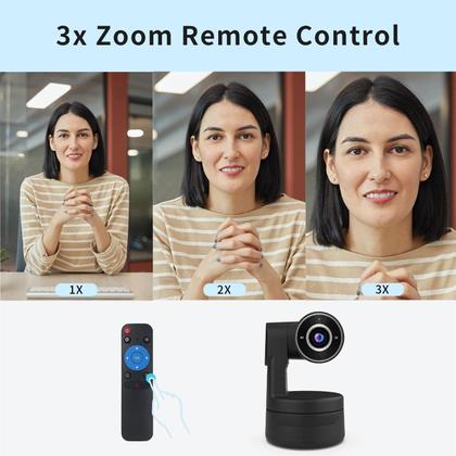 Imagem de Câmera Web Cam Ptz 4K Conferência Zoom Digital 4X Cor Preto