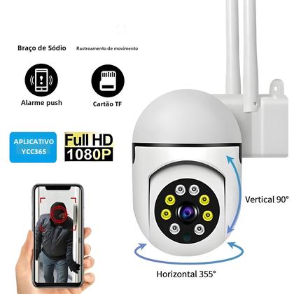 Imagem de Câmera Wi-Fi Externa YCC365 Plus - 1080P com Detecção Humana por IA