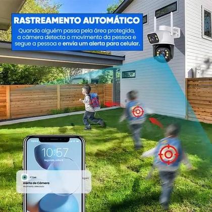 Imagem de Câmera Wi-fi Lente Dupla 2em1 Com Rastreamento Icsee Onvif