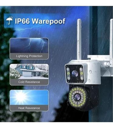 Imagem de Câmera Wi-Fi Lente Dupla 2Em1 Com Rastreamento Icsee Onvif