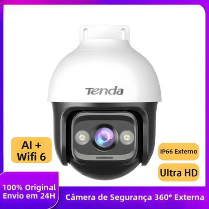 Imagem de Câmera WiFi 6 Externa 5MP 360 graus Câmera IP Tenda Com Visão Noturna Colorida, Detecção De