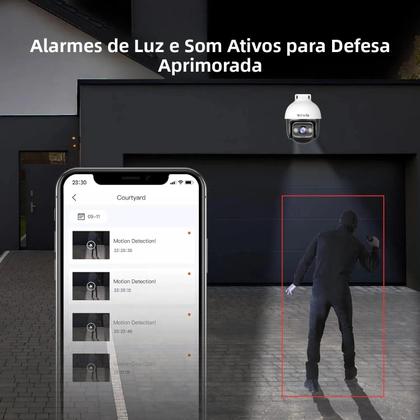 Imagem de Câmera WiFi 6 Externa 5MP 360 graus Câmera IP Tenda Com Visão Noturna Colorida, Detecção De