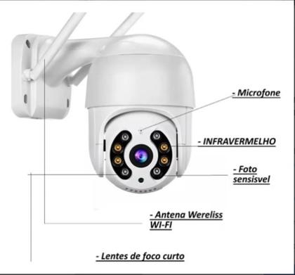 Imagem de Camera wifi giratoria 360 graus / Camera wifi filma colorido a noite / Kit com duas cameras