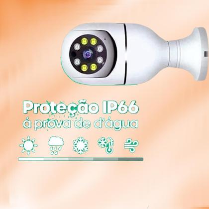 Imagem de Camera Wifi Ip Bocal E27 Hd Lampada Alarme Espiã Led Infra QUE GIRA - JT8177 CMRIP0