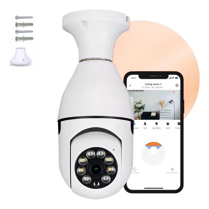 Imagem de Camera Wifi Ip Bocal E27 Hd Lampada Alarme Espiã Led Infra QUE GIRA - JT8177 CMRIP0