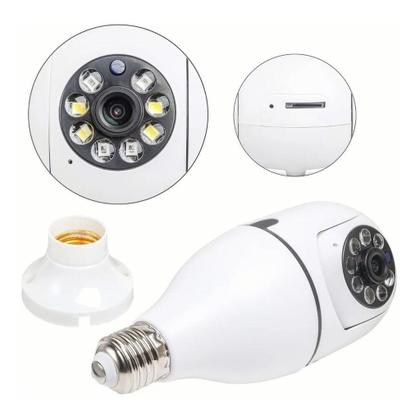 Imagem de Câmera wifi Ip Segurança V360 PRO Lâmpada giratória 360 com bocal rosca full HD visão noturna bivolt