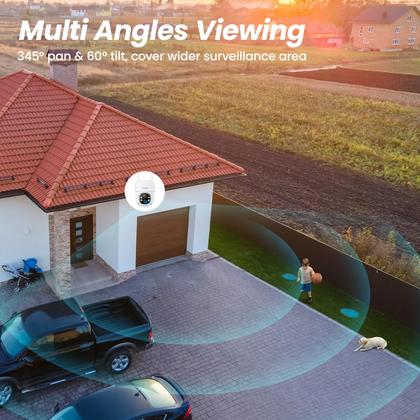 Imagem de Câmeras de Segurança Cinnado 2K 360° - Pacote com 2 Unidades (Solar/Bateria)