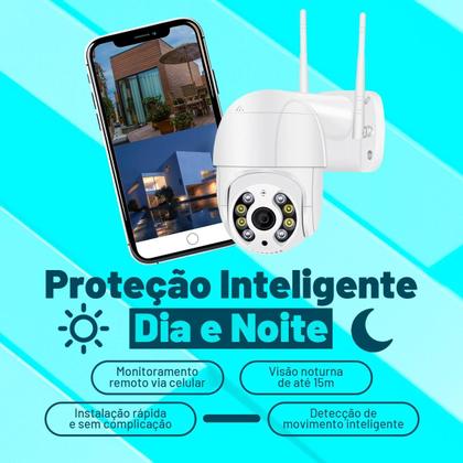 Imagem de Câmeras De Segurança Full Hd com Wifi 360º IP Externa Infravermelho Visão Noturna a Prova Dágua Inteligente Modelo A8