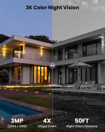 Imagem de Câmeras de Segurança Solar IEGeek 2K WiFi - Pacote com 2 - Uso Externo