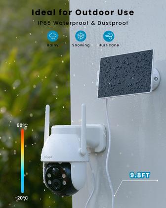 Imagem de Câmeras de Segurança Solar IEGeek 2K WiFi - Pacote com 2 - Uso Externo