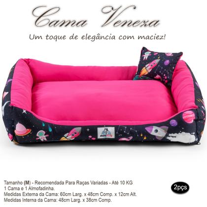 Imagem de Caminha Cama Cachorro Gato Tam. M 2 Pçs Com Zíper 60x50cm Lavável