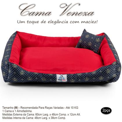 Imagem de Caminha Cama Cachorro Gato Tam. M 2 Pçs Com Zíper 60x50cm Lavável