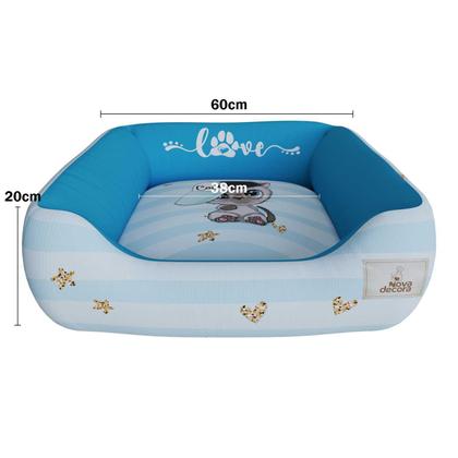 Imagem de Caminha Gato ul Love Aveludado Cama Pet 60X60 - Novadecora