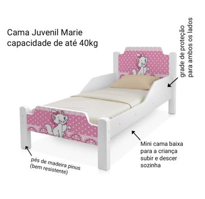Caminha infantil da Gata Marie quarto menina acompanha colchão - PB Móveis Imagem de Caminha infantil da Gata Marie quarto menina acompanha colchão