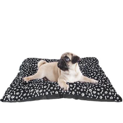 Imagem de Caminha Pet Cama Preto Pequeno + Tapete Higiênico Cães Grama