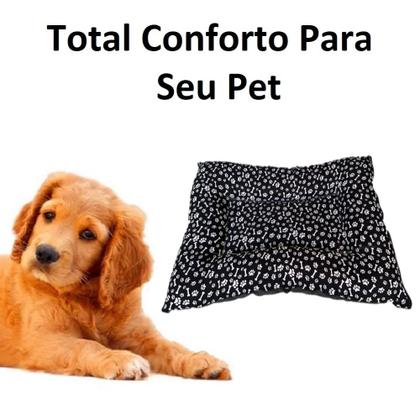 Imagem de Caminha Pet Cama Preto Pequeno + Tapete Higiênico Cães Grama