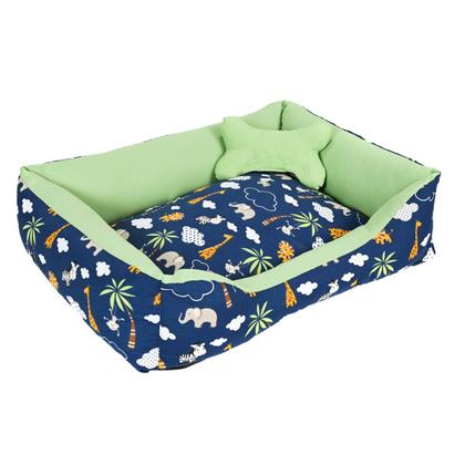 Imagem de Caminha Pet Dog Para Cachorro Ou Gato Grande 70x55cm Safari Marinho Com Verde