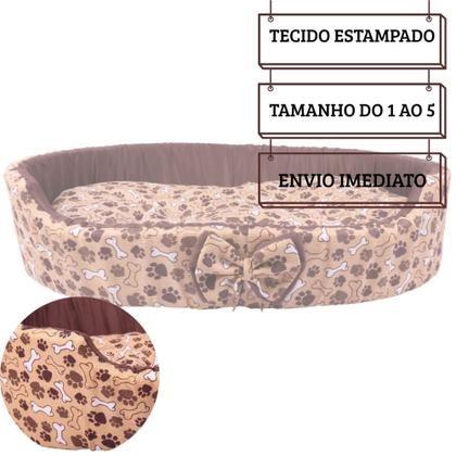 Imagem de Caminha Pet Espuma Europa Lacinho Oval Cães Gatos Cachorrinhos Porte Pequeno, Médio e Grande