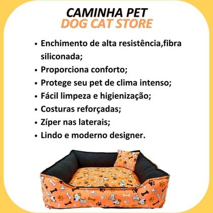 Imagem de Caminha Pet Quadrada Estampada 42x42x16 cm - Dog Cat Store