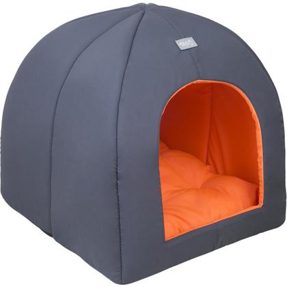 Imagem de Caminhaa Iglu Neon Orange 2x1 Avuk Pet Para Cachorro e Gato Com Almofada 