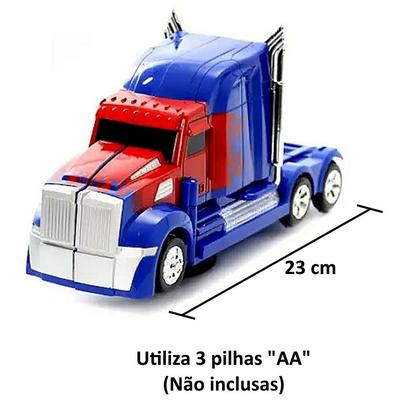 Imagem de Caminhão Bate e Volta Transforma em Robô Optimus Som e Luz