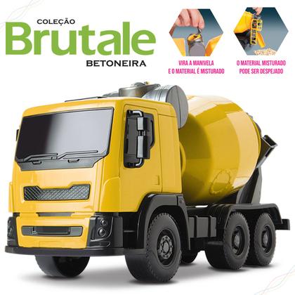 Imagem de Caminhão Betoneira De Concreto Brinquedo Grande Brutale Roma Infantil Plástico Giratorio Despeja