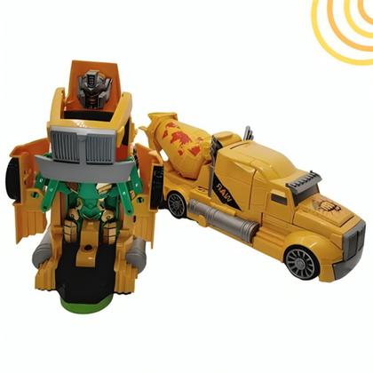Imagem de Caminhão Betoneira Robô com Luzes, Som e Transformação Fantástica!