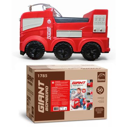 Imagem de Caminhão Bombeiro Gigante Infantil lança Água Real Vermelho