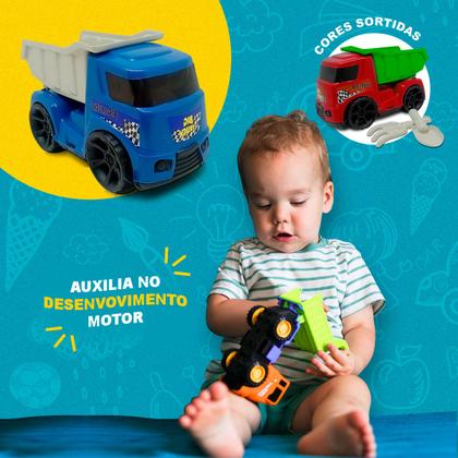 Imagem de Caminhão Caçamba Basculante c/ Pá e Rastelo Brinquedo Infantil