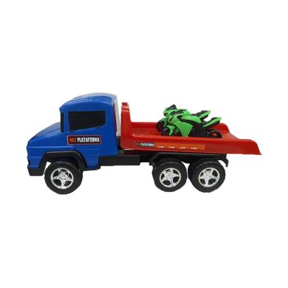 Imagem de Caminhão Caçamba Brinquedo Acompanha Carro Grande 60cm