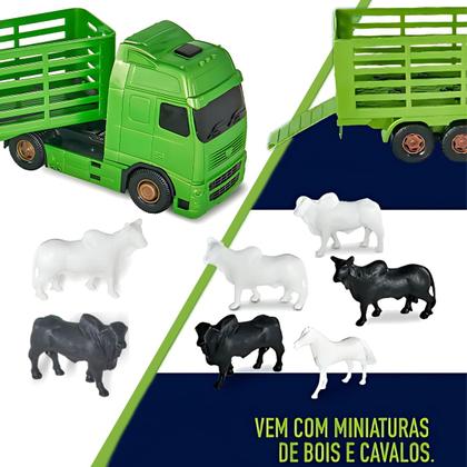 Imagem de Caminhão Carreta Voyager Verde Carga Boiadeiro Cavalo Boi - Roma