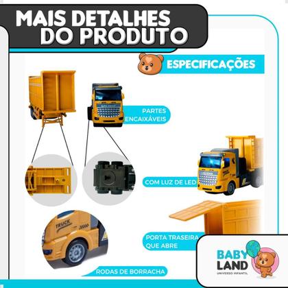Imagem de Caminhão Carrinho Controle Remoto Carreta Truck Grande Luz