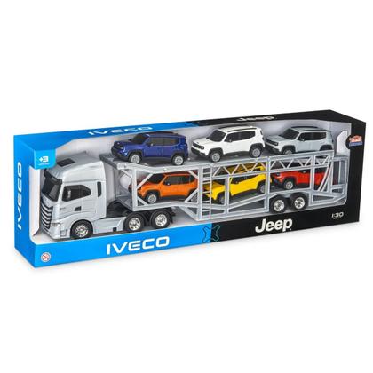 Imagem de Caminhão Cegonha Iveco S-Way com 06 carrinhos Jeep Renegade