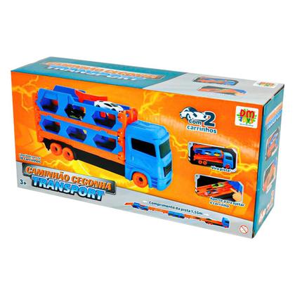 Imagem de Caminhão Cegonha Que Vira Pista De Brinquedo Para Meninos - Dm Toys